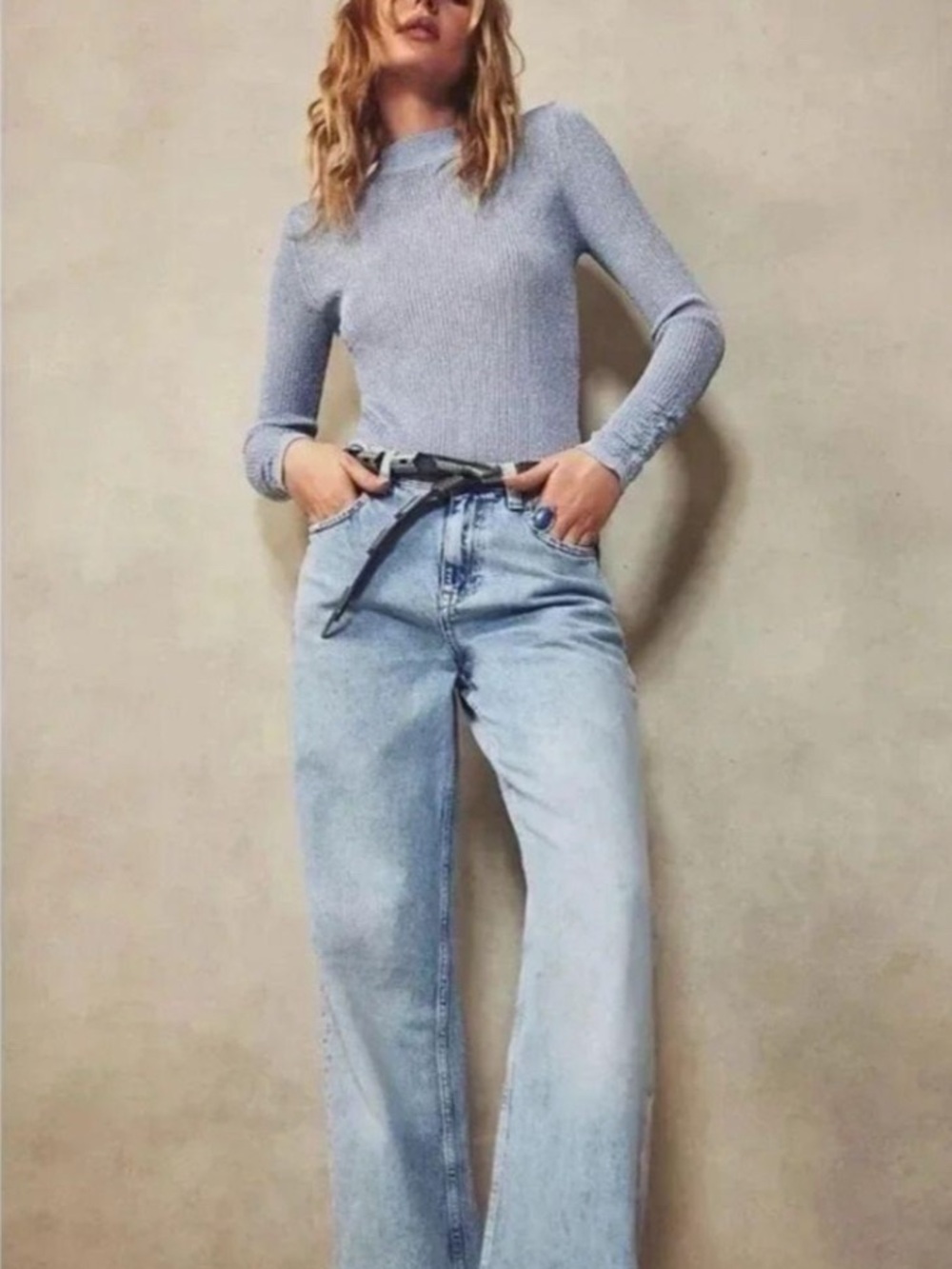 We the Free Light Blue High-Rise Wide Leg Women’s Jeans